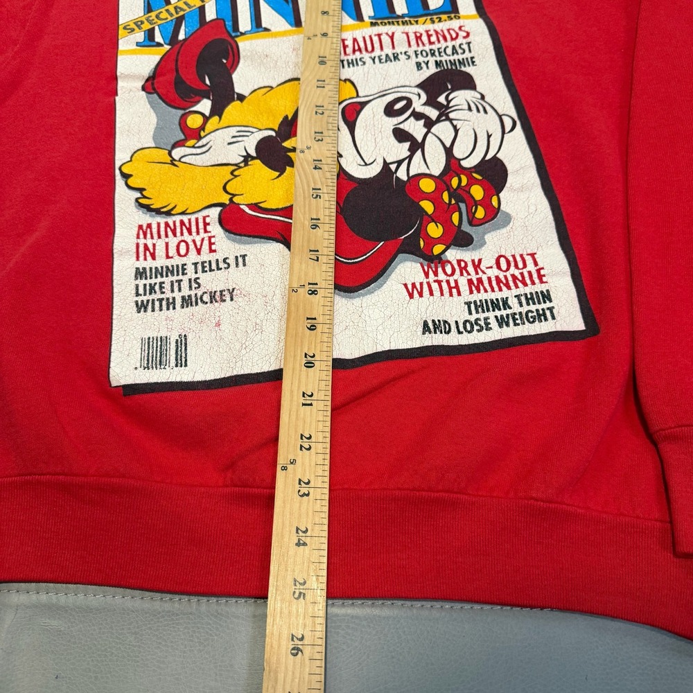 90s Mickey & Co Minnie Mouse Pin Up Red‎ Disney Sweatshirt L Skate Hook Up-4870 - Picture 6 of 8